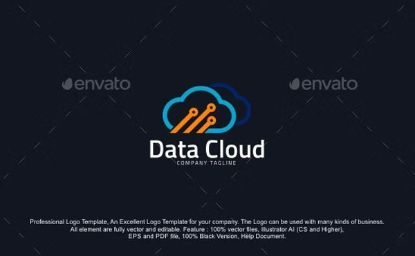 Data Cloud Computing Logo Template