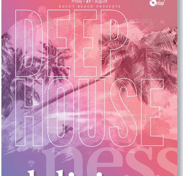 Deep House Summer Party Flyer Templates