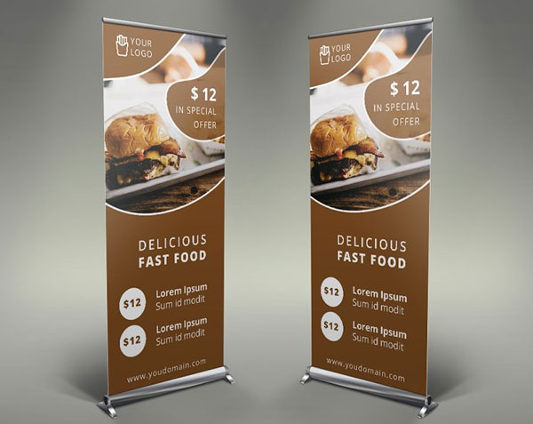 Delicious Fast Food - Roll Up Banner
