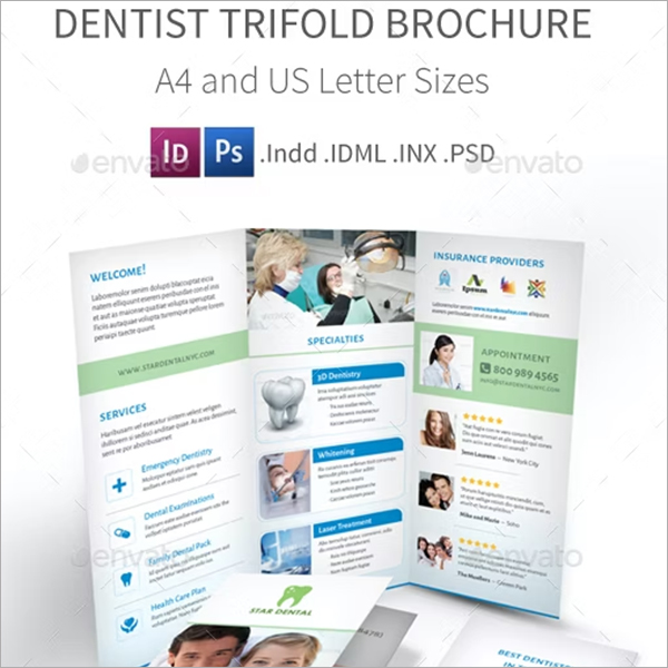 Dentist Trifold Brochure Template