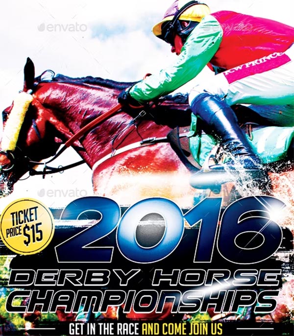 Derby Horse Championships Sports Flyer