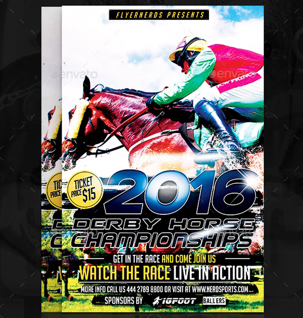 Derby Horse Championships Sports Flyer