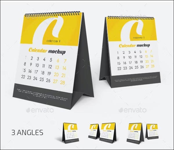 Desk Calendar  Mockup PSD Set
