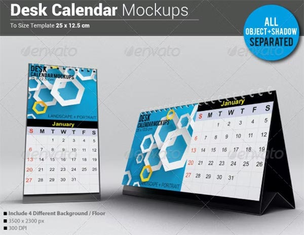 Desk Calendar Mockup Design