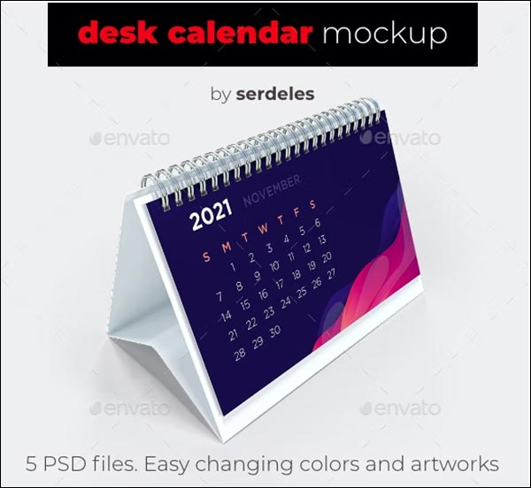 Desk Calendar Mockup PSD Design