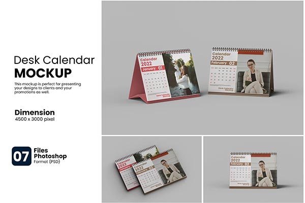Desk Calendar Mockups Design