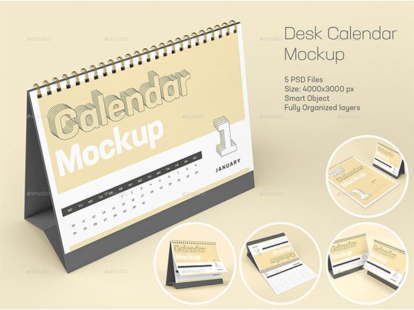 Desk Calendar PSD Mockup Set
