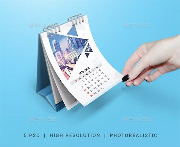 Desk Calendar PSD Mockups Design