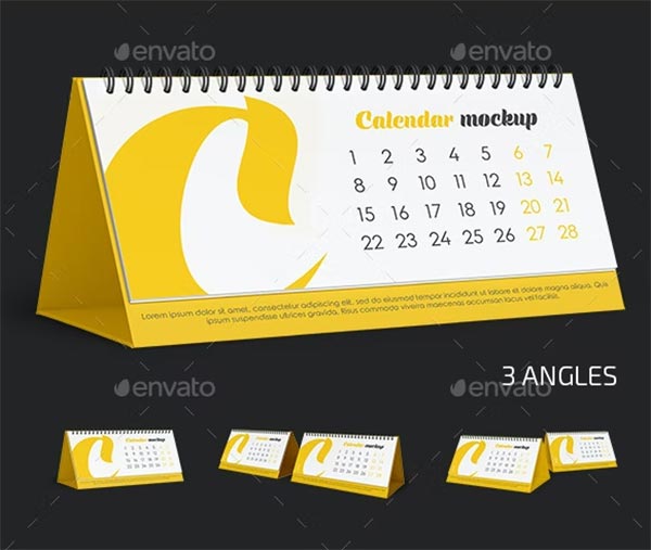 Desk PSD Calendar Mockup Set