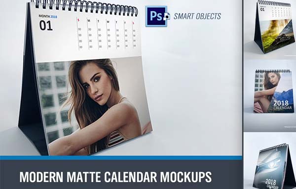 Desk PSD Calendar Mockup Set