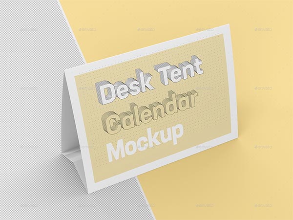 Desk Tent Calendar Mockup Set