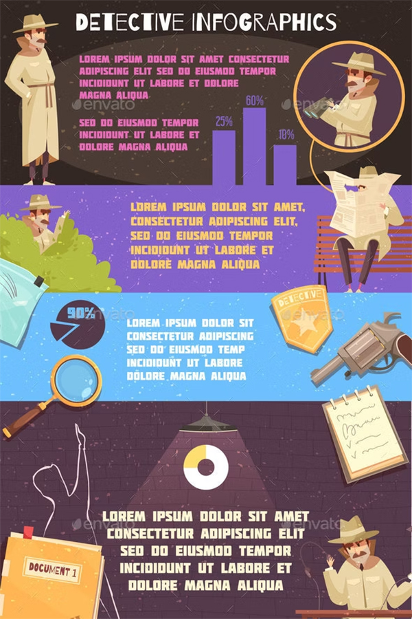 Detective Agency Infographics Poster Template