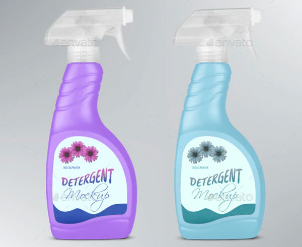 Detergent Spray Bottle Mockup