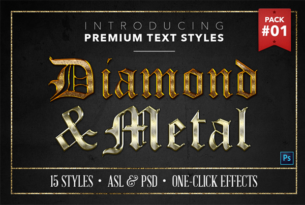 Diamond and Metal Text Styles