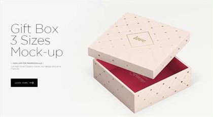 Diamond Gift Box Mockup PSD Templates