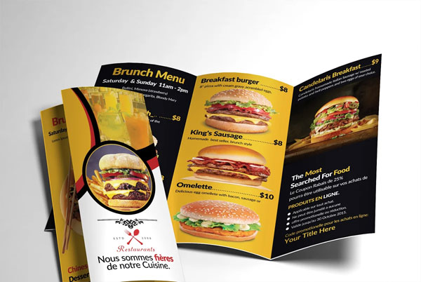 Diet Food Menu Brochure Trifold