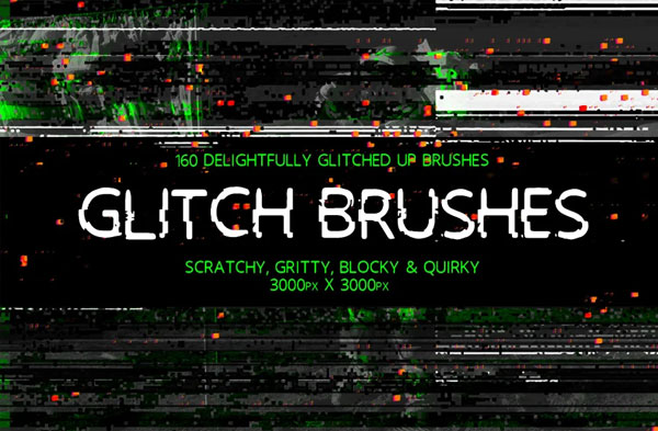 Dirty Glitch Brushes For PSD
