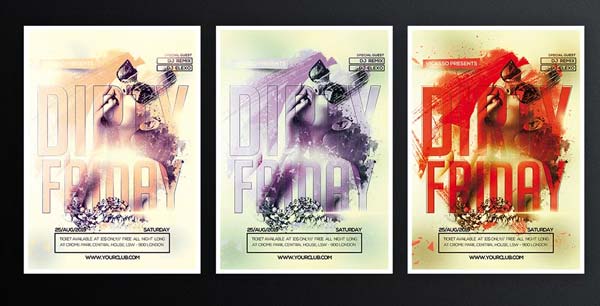 Dirty House Music Flyer Template