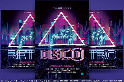 Disco Retro Party Flyer Template