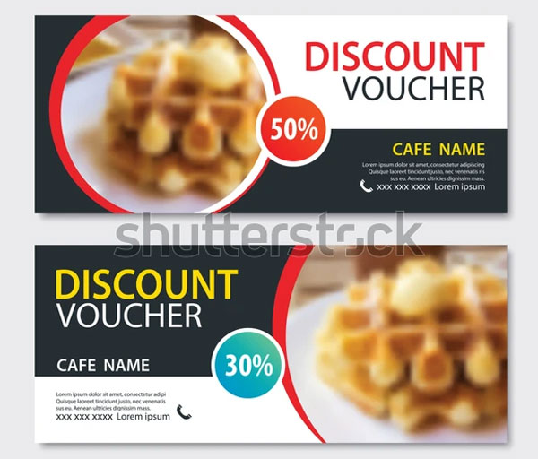 Discount Voucher Dessert Waffle Template