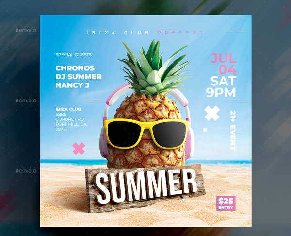 Dj Summer Beach Party Flyer