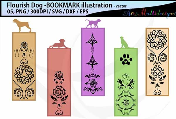 Dog Flourish Bookmark