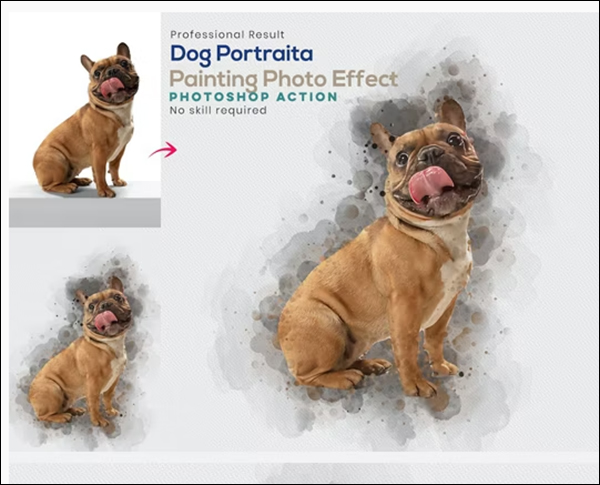 Dog Portrait Painting Template