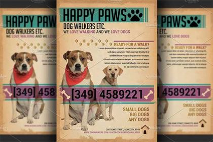 Dog Walkers Flyer Template