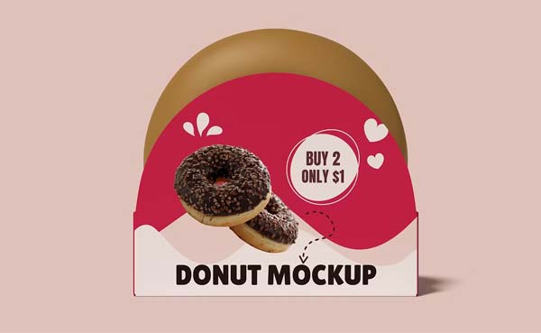 Donut Box Editable Mockups
