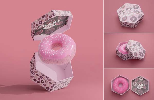 Donut Gift Box Mockup Download