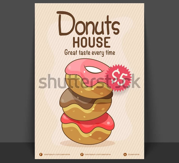 Donut House Flyer Printable Template