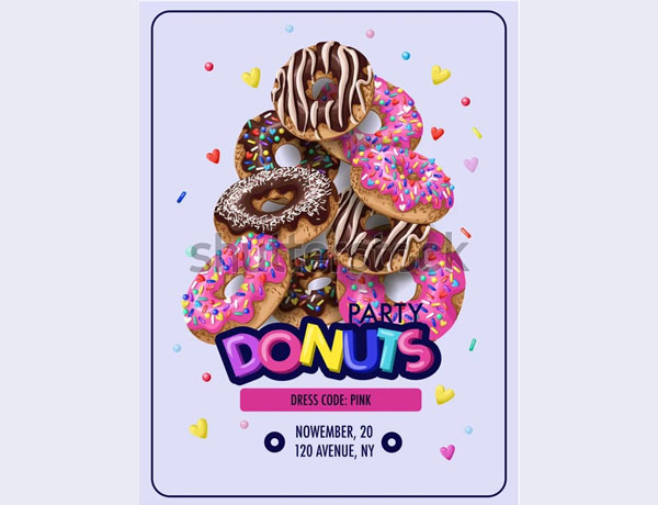 Donut Party Flyer Design