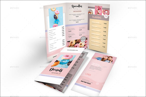 Donuts Cafe Menu Flyer Print Bundle