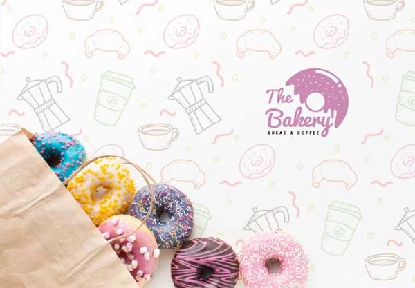Donuts in Paper Bag Mock-up Free Psd