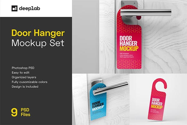 Door Hanger Mockup Set