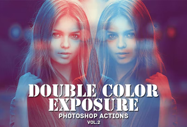Double Color Exposure PSD Actions Design