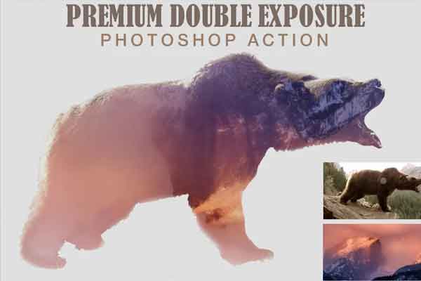 Double Exposure Photoshop Action Designs