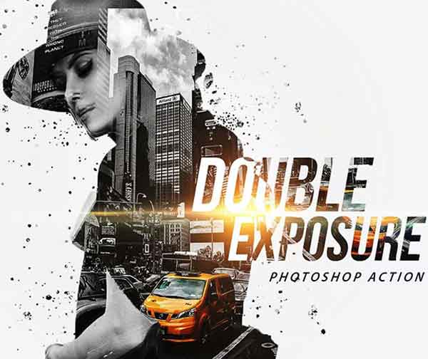 Double Exposure Photoshop Action Template