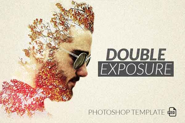 Double Exposure Photoshop Template