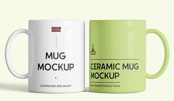 Double Mug Mockup Template