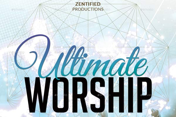 Download Realistic Worship Flyer Templates Premium