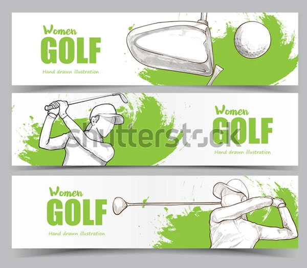 Drawing Vector Style Golf Banners