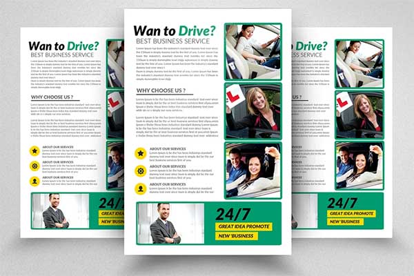 Driving Learning School Flyer Template