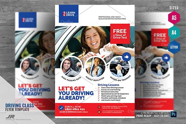 Driving Lesson and Tutorial Flyer