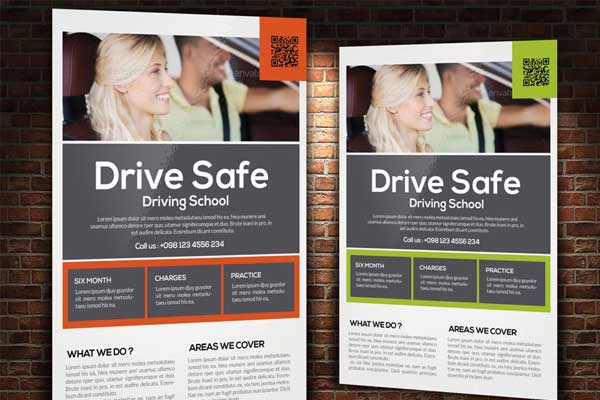 Driving School PSD Flyer Template