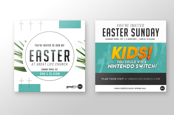 Easter Church Program Invitation Templates