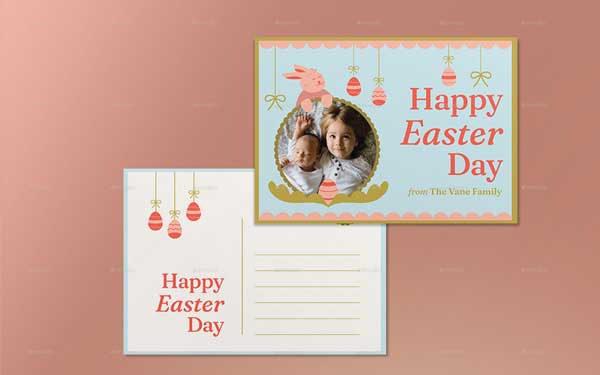 Easter Day Greeting Card Template
