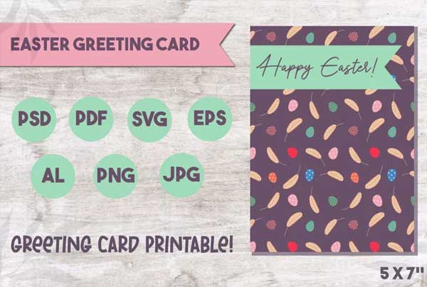 Easter Greeting Card Printable Template
