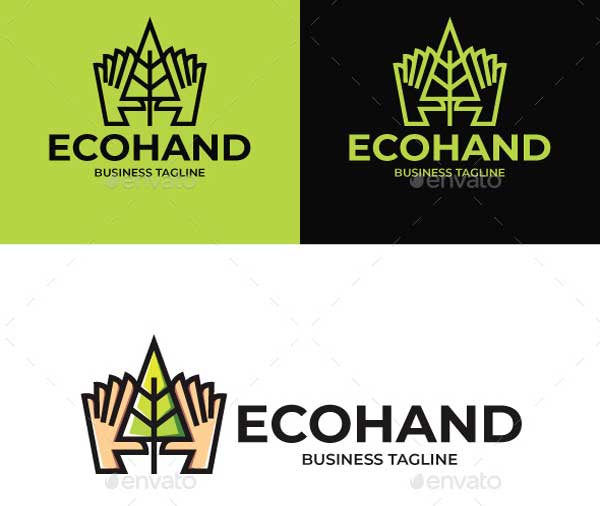 Eco Hand Logo Template