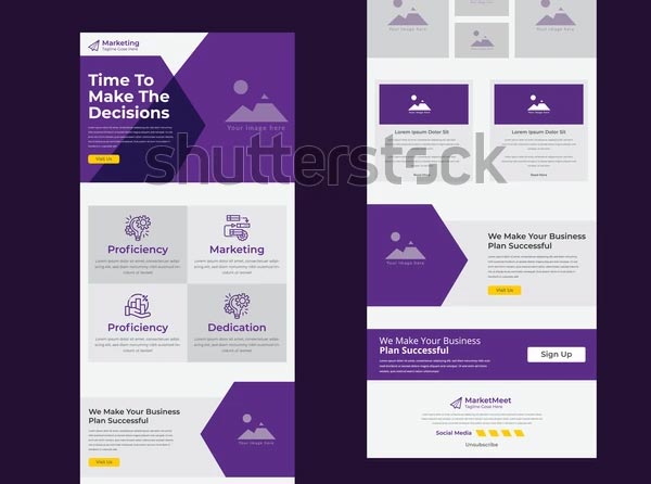 Ecommerce Email Newsletter Vector Template
